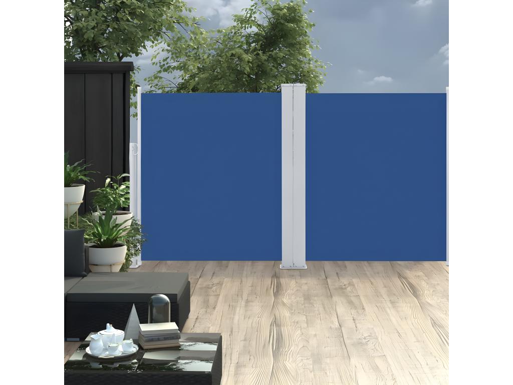 Auvent latéral rétractable Bleu 140x600 cm FCLZ10617