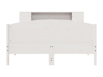 Lit bibliothèque sans matelas blanc 150x200 cm bois pin massif ECNP97142