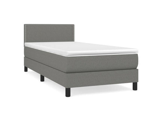 Sommier à Domopure de lit avec matelas Gris foncé 90x200 Tissu JMJD60888
