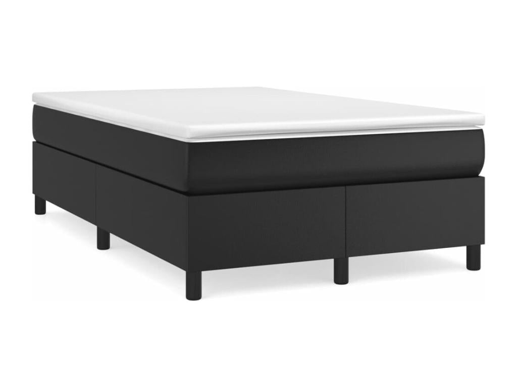 Sommier à Domopure de lit avec matelas noir 120x190 similicuir HIBZ78126