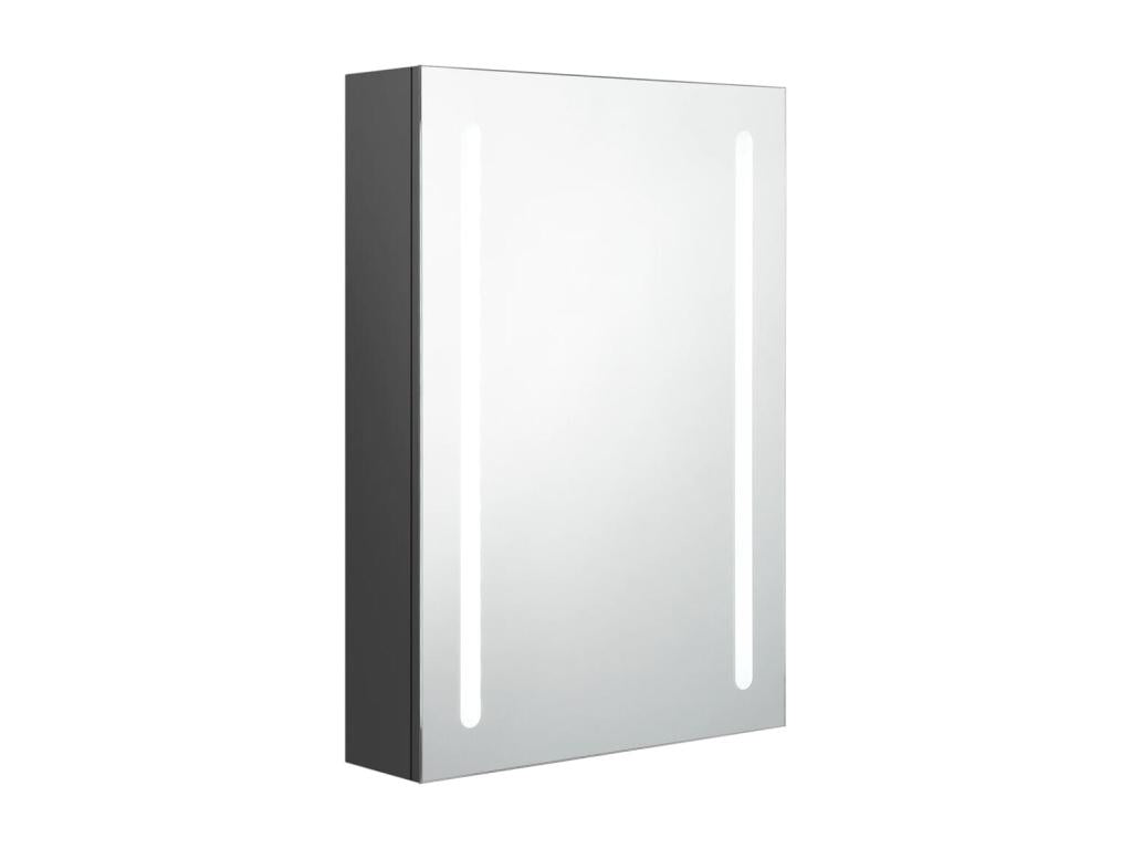 Armoire de salle de bain à miroir LED gris 50x13x70 cm OYJC31585