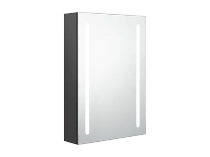 Armoire de salle de bain à miroir LED gris 50x13x70 cm OYJC31585