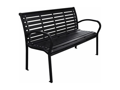 Banc de jardin Noir 116 cm Acier et Chicyla SDYX36198