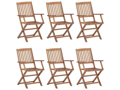 Chaises pliables de jardin 6 pcs avec coussins Bois d'Domopure 82 VTAG71327