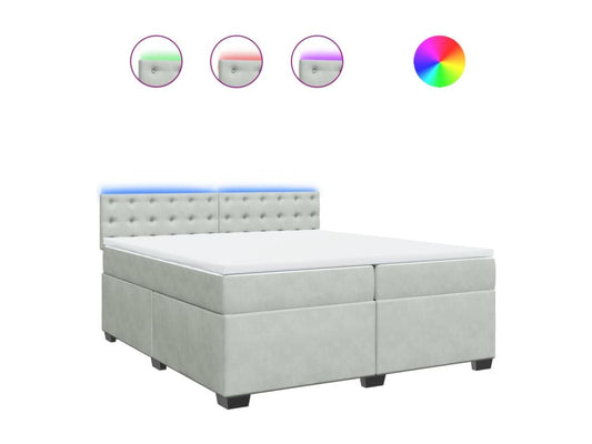 Sommier à Domopure de lit et matelas Gris clair 200x200cm Velours TSEP09927