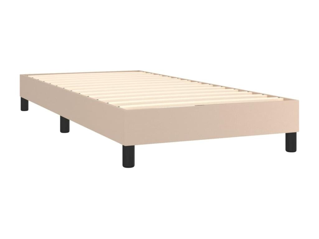 Sommier tapissier matelas LED Cappuccino 100x200 cm Similicuir MQOU49155