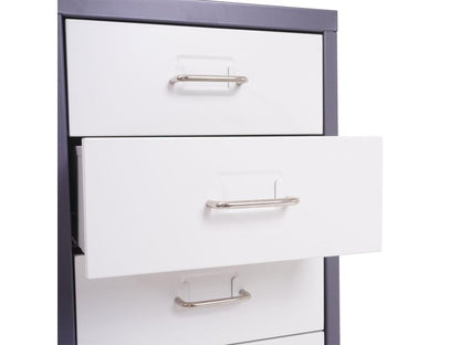 Caisson à Domopure T851 armoire à tiroirs 69x28x41cm 5 tiroirs - gris foncé blanc -gris fo XQOJ00911