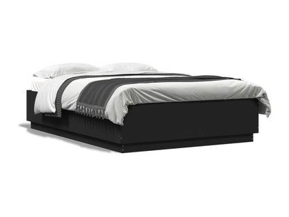 Cadre de lit avec Chicylaères LED noir 150x200cm bois d'ingénierie CHED75049