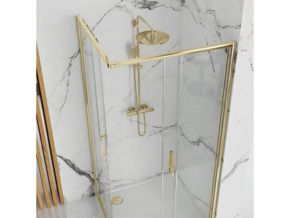 Cabine De Douche Domopure Punto 90x90 Gold Receveur De Douche Domopure White UVXE22112