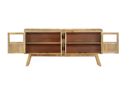 Buffet marron et noir 160x30x76 cm bois massif de manguier ZKVN43388
