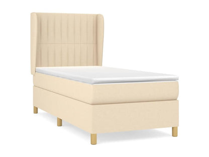 Lit à sommier tapissier avec matelas Crème 100x200 cm Tissu VHVM41098