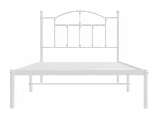 Cadre de lit métal avec tête de lit blanc 100x190 CRWE38703