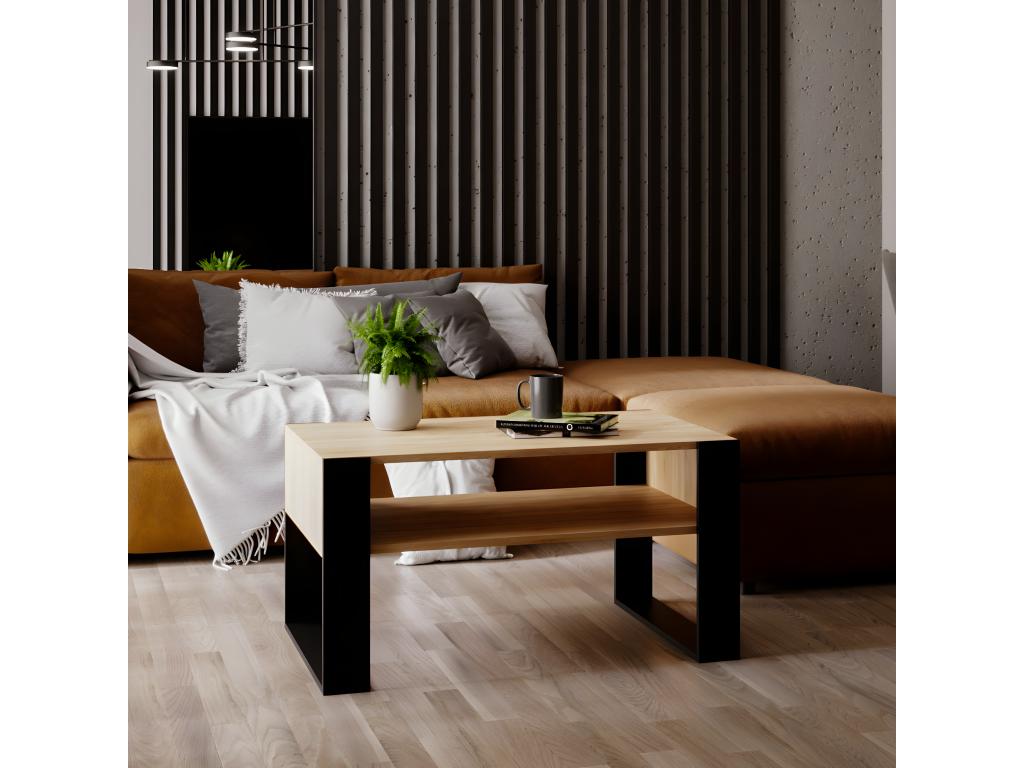 Table basse Domopure 92 Bardolino Chêne / Noir RJRB67056