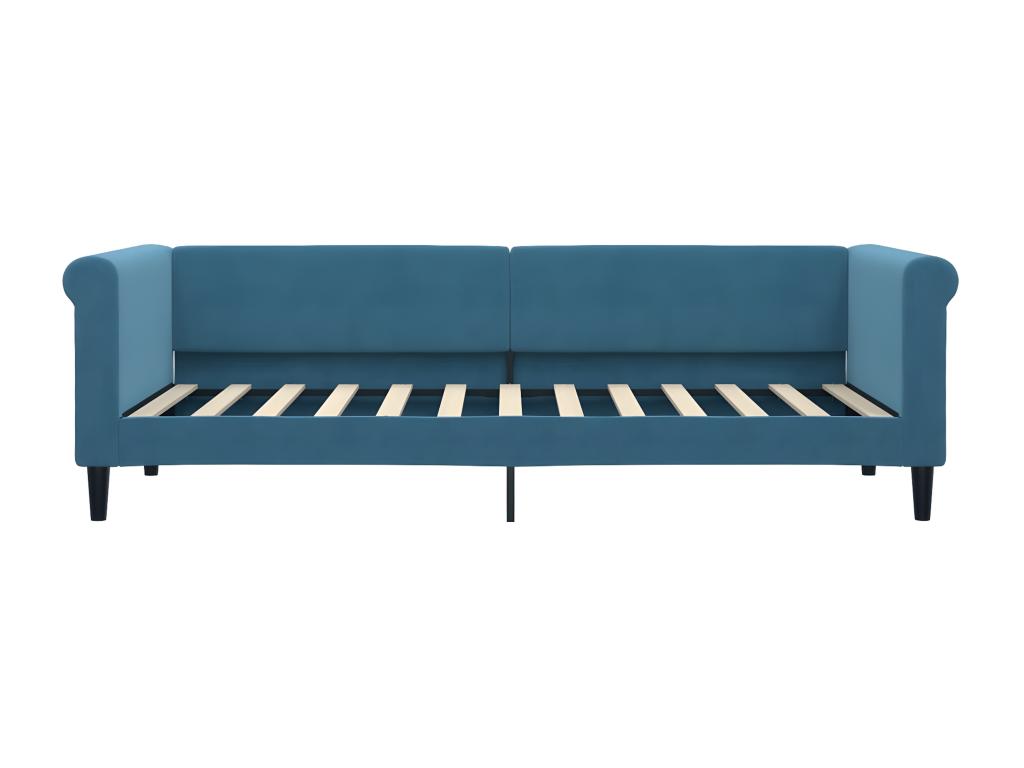 Lit de jour avec matelas bleu 80x200 cm velours JULG68316
