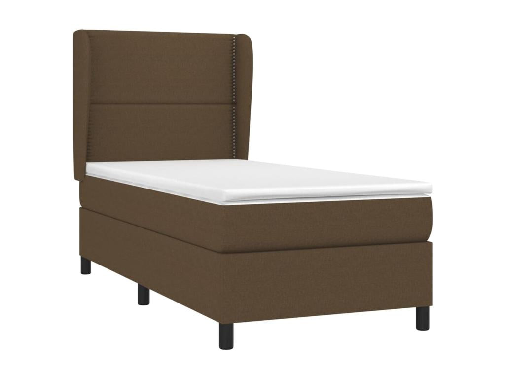 Lit à sommier tapissier avec matelas Marron foncé 90x190 cm DGUU67114