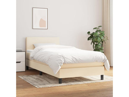 Lit à sommier tapissier avec matelas Crème 90x200 cm Tissu ETNF53540