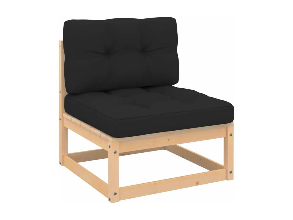 Salon de jardin 4 pièces avec coussins Bois de pin massif XVQE37935