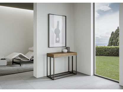 Console extensible 90x40/196 cm Epoca Small Noyer cadre Anthracite KKXZ81218