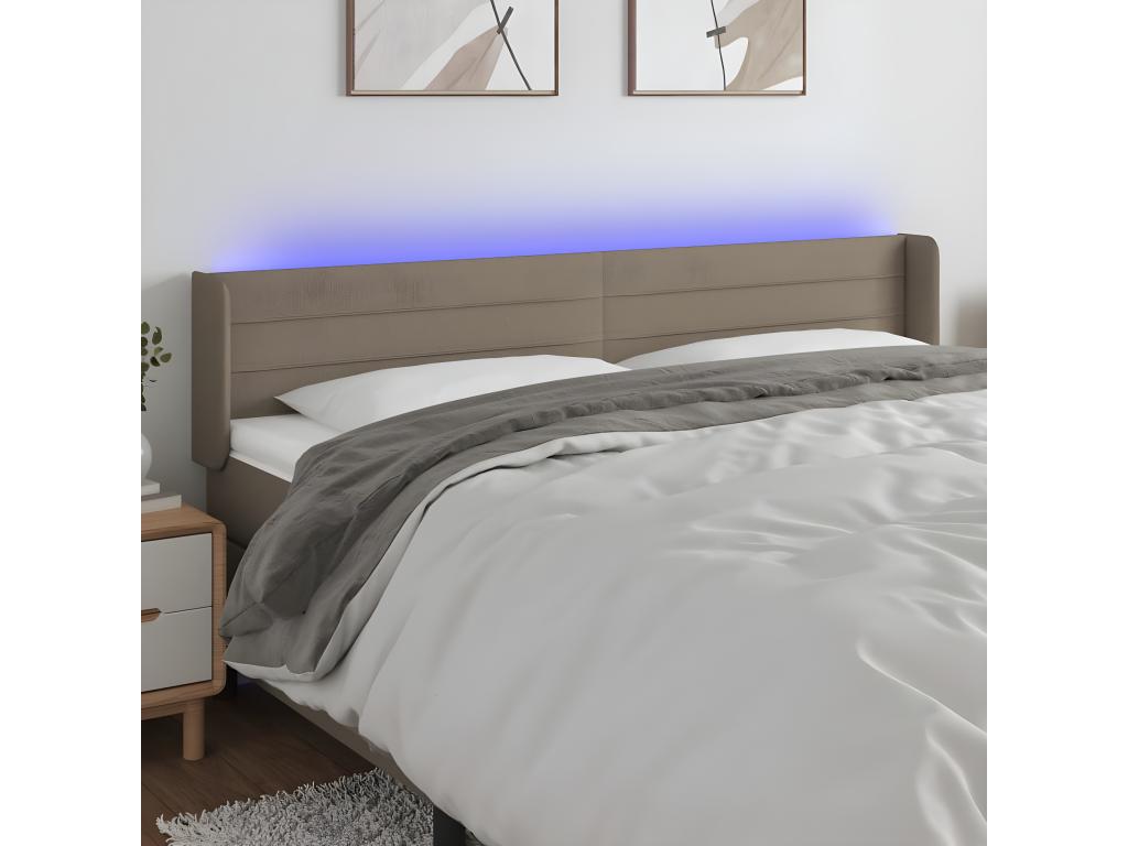 Tête de lit à LED Domopure 163x16x78/88 cm Tissu NLRM95772