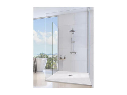 Receveur de Douche 70x180 cm Chicyla Slim Blanc en Résine Synthétique et Poudre de Marbre Avec Drain Libre ZGWT78870