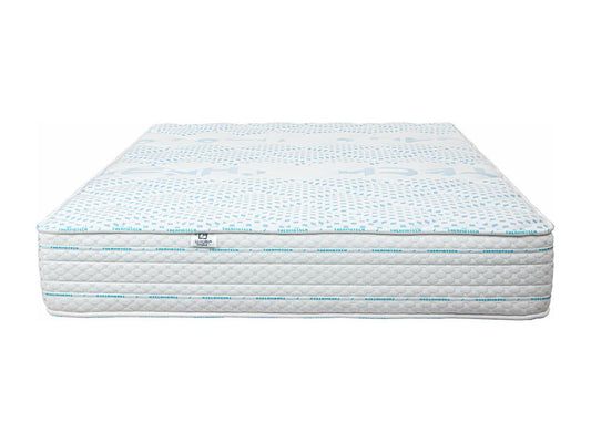 Ensemble Matelas 90x190 cm Domopure 24 cm sommier blanc oreiller couette HNMC07783