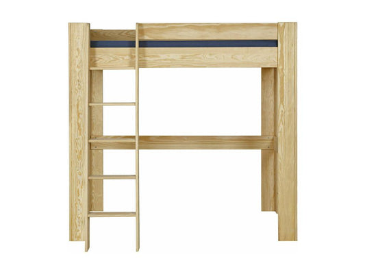 Lit mezzanine 2 places 120x190 cm bois massif bois naturel Domopure FFLZ78775