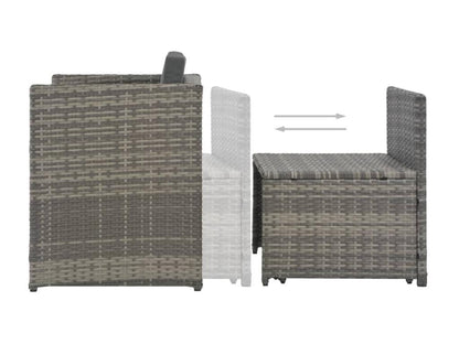 Mobilier à dîner de jardin 7pcs et coussins Résine tressée Gris 6 GDKO23412