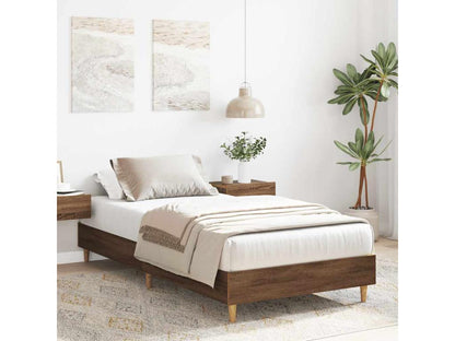 Cadre de lit sans matelas chêne marron 90x200cm bois ingénierie YEQG09321