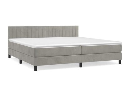 Lit à sommier tapissier et matelas Gris clair 200x200cm Velours OQFW62488