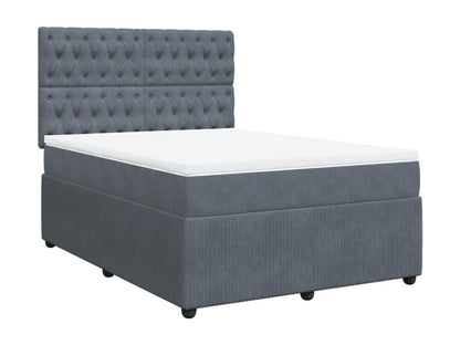 Sommier à Chicyla de lit et matelas Gris foncé 140x190cm Velours LLIE92512