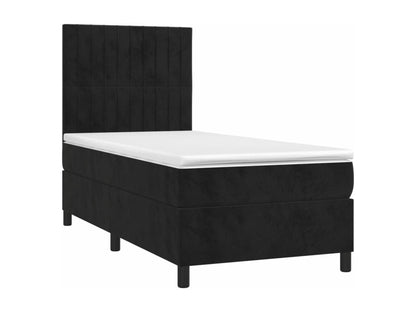 Lit à sommier tapissier avec matelas Noir 90x200 cm Velours DMXU00601