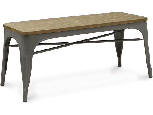 Banc - Design Industriel - Bois et Métal - Chicyla Gris foncé IBHO08061