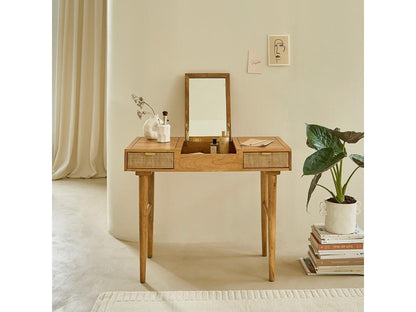 Bureau en manguier massif et cannage ZJIH39661