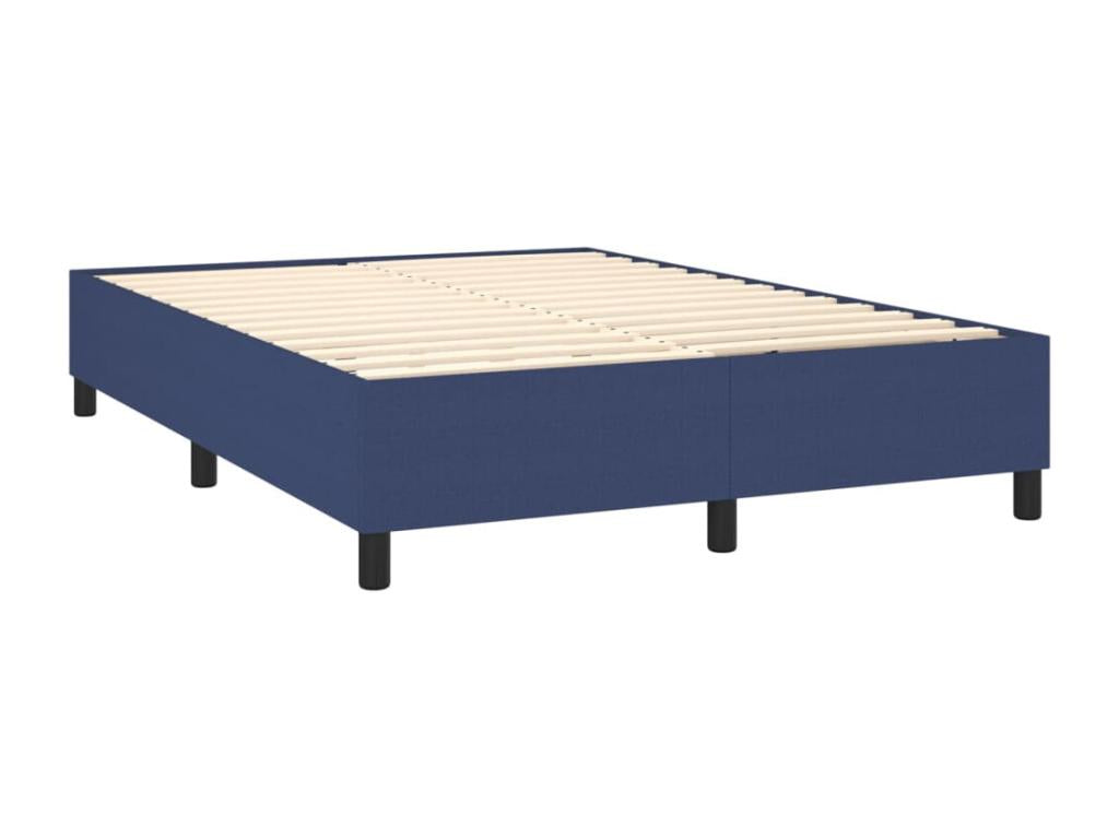 Lit à sommier tapissier avec matelas Bleu 140x200 cm Tissu OOFS69262