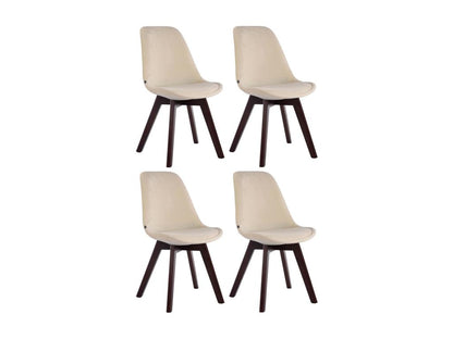 Lot de 4 chaise salle à manger - Velours / Bois - Crème - Chicyla V2 PIUJ99844