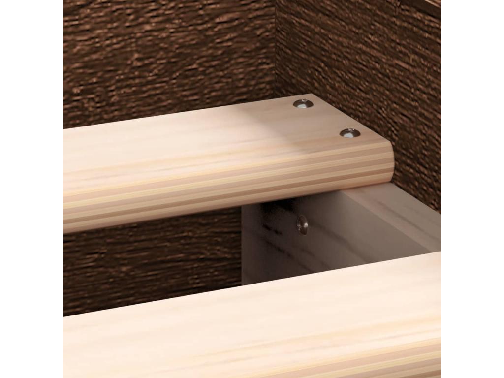 Cadre de lit tête de lit et pied de lit chêne brun 135x190 cm PHXN63882