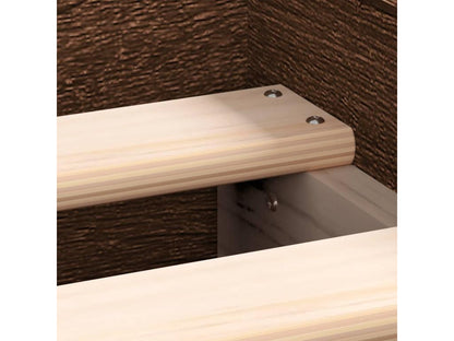 Cadre de lit tête de lit et pied de lit chêne brun 135x190 cm PHXN63882