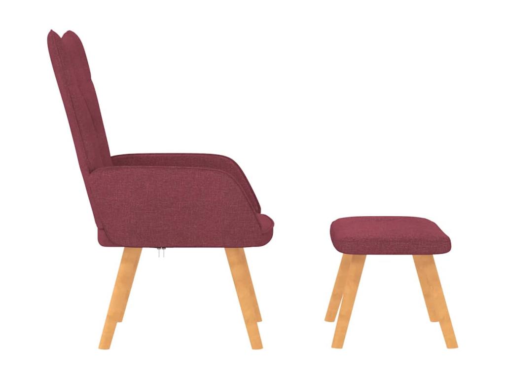 Fauteuil de relaxation avec tabouret Rouge bordeaux Tissu INZH18580