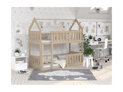 Lit Superposé Cabane Mini 80x160 Pin Livré avec sommiers HGLW65853