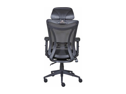 Domopure - Fauteuil de Bureau Tissu Mesh Noir et Appui-Tête MQNN38643