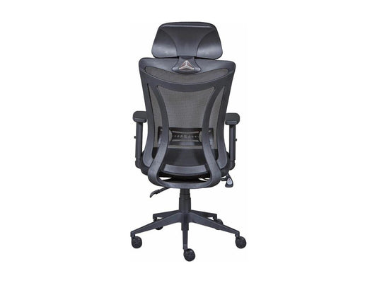 Domopure - Fauteuil de Bureau Tissu Mesh Noir et Appui-Tête MQNN38643