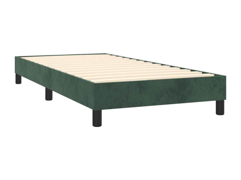 Lit à sommier tapissier avec matelas Vert foncé 90x200 cm AMMW31496