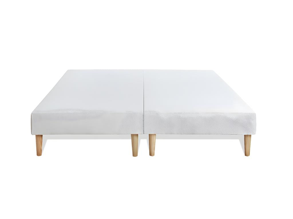 Ensemble LE TENDRE 160x200cm Ressorts ensachés Mémoire de forme 7 zones de confort - Ep- 28cm double sommiers Blanc WYKN00284