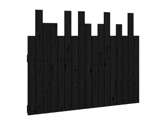 Tête de lit murale Noir 108x3x80 cm Bois massif de pin NARI30741