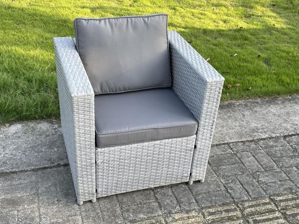 8 places Meubles de Jardin en rotin ave Canapé à 3 places 2 Fauteuil 2 Table d'appoint Table basse Gris Clair GAAG20350