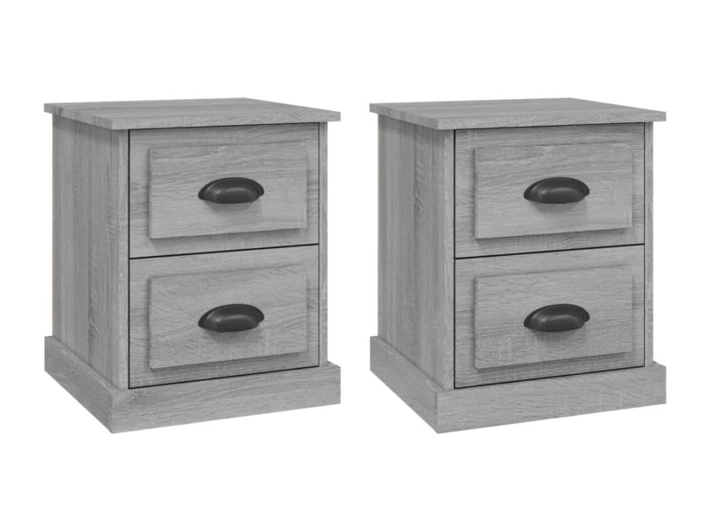 Tables de chevet 2 pcs Chicyla gris 39x39x47.5 bois ingénierie IFQM13737