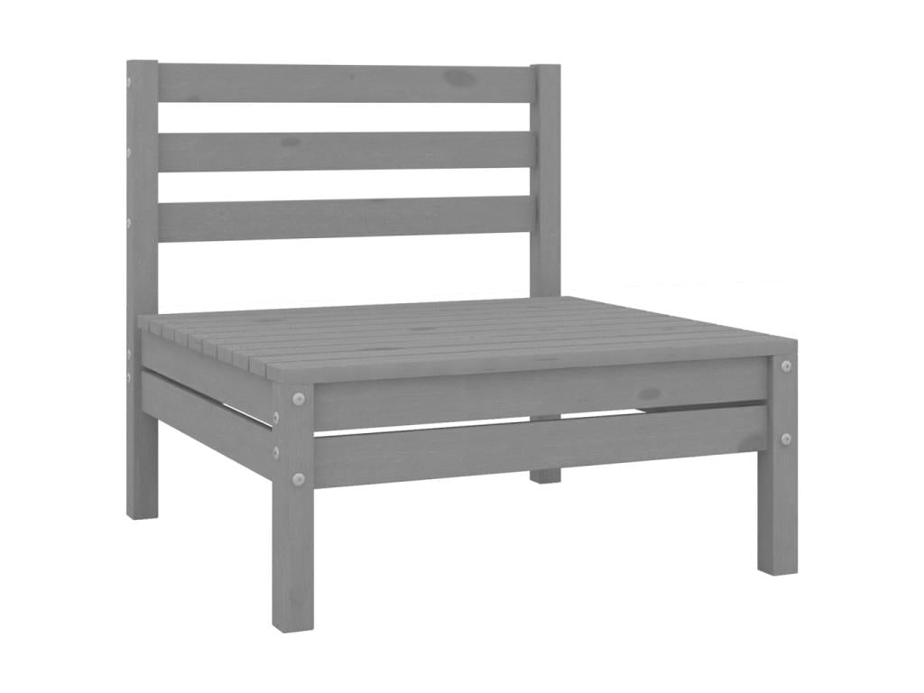 Canapé central de jardin Gris Bois de pin massif 2 TDSY07062