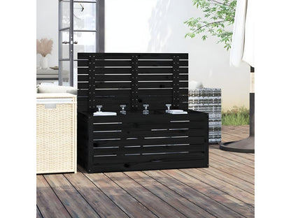 Boîte de jardin noir 101x50.5x46.5 cm bois massif de pin VEQO94819