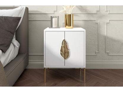 Table de chevet Chicyla blanche avec accessoires or / 54 cm UQVW56057