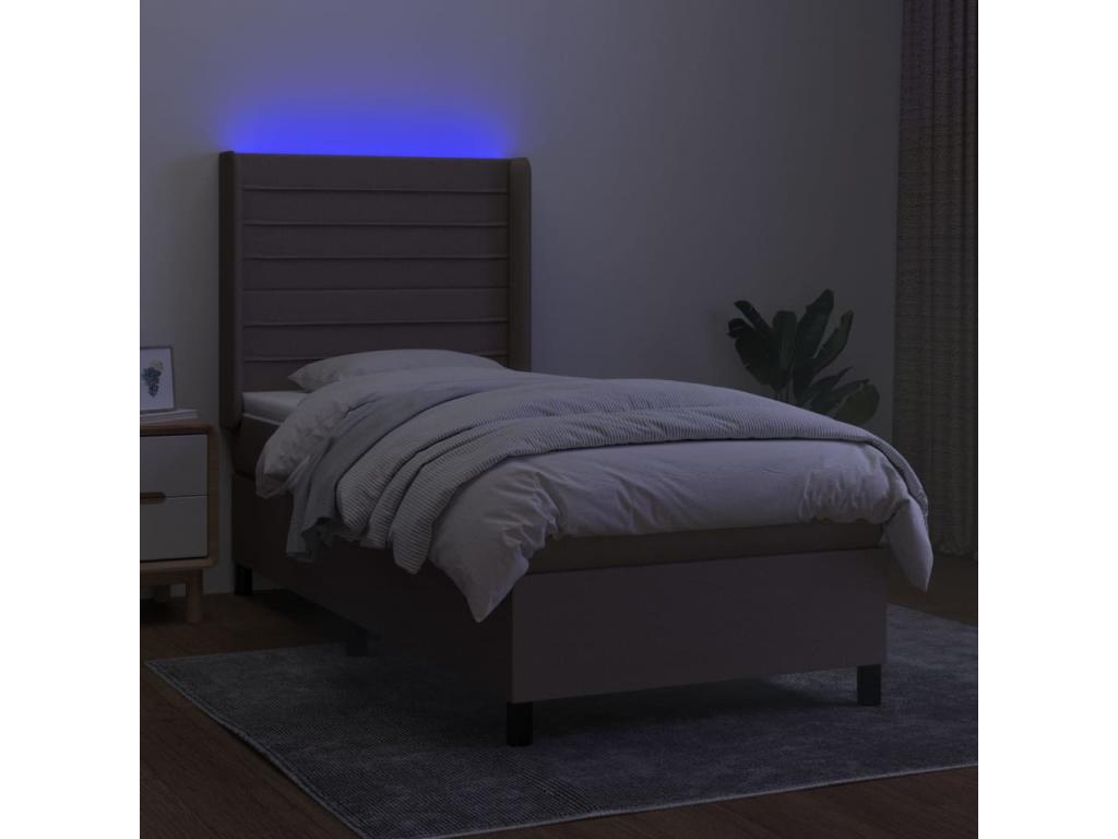 Sommier à Chicyla de lit matelas et LED Chicyla 80x200cm Tissu IIRT48508
